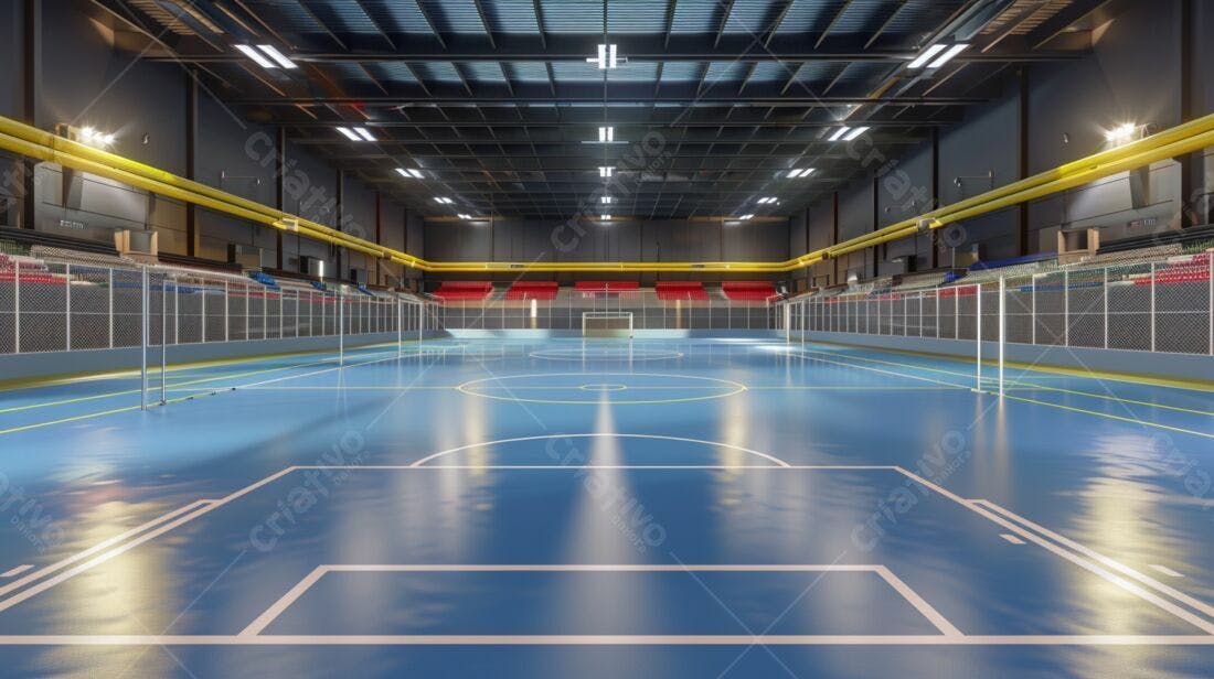 Quadra de Futsal moderna e vazia