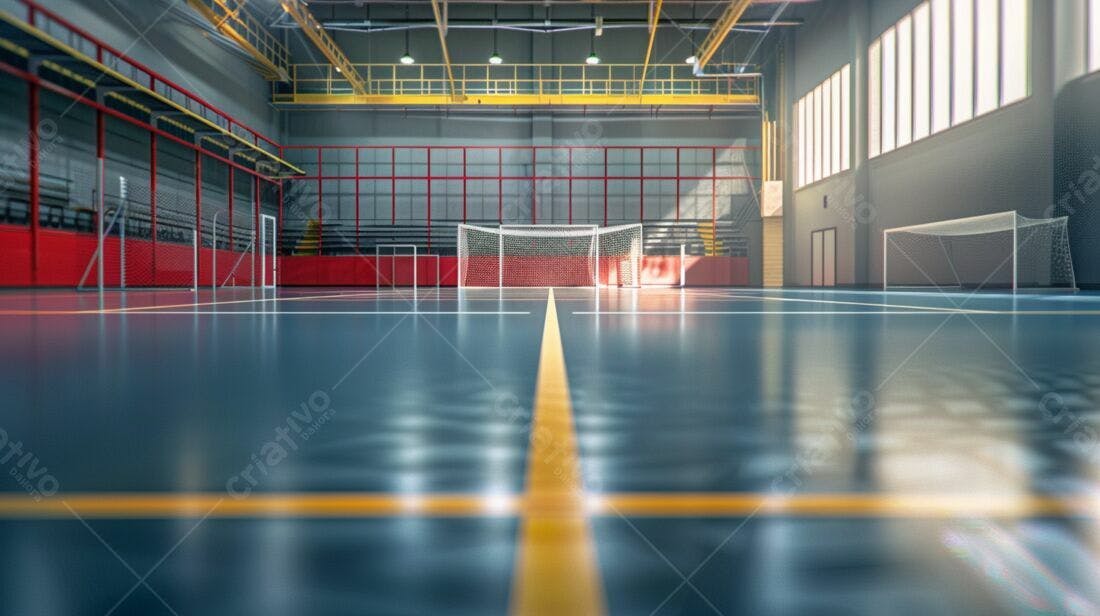 Quadra de Futsal Interior Gol Vazio