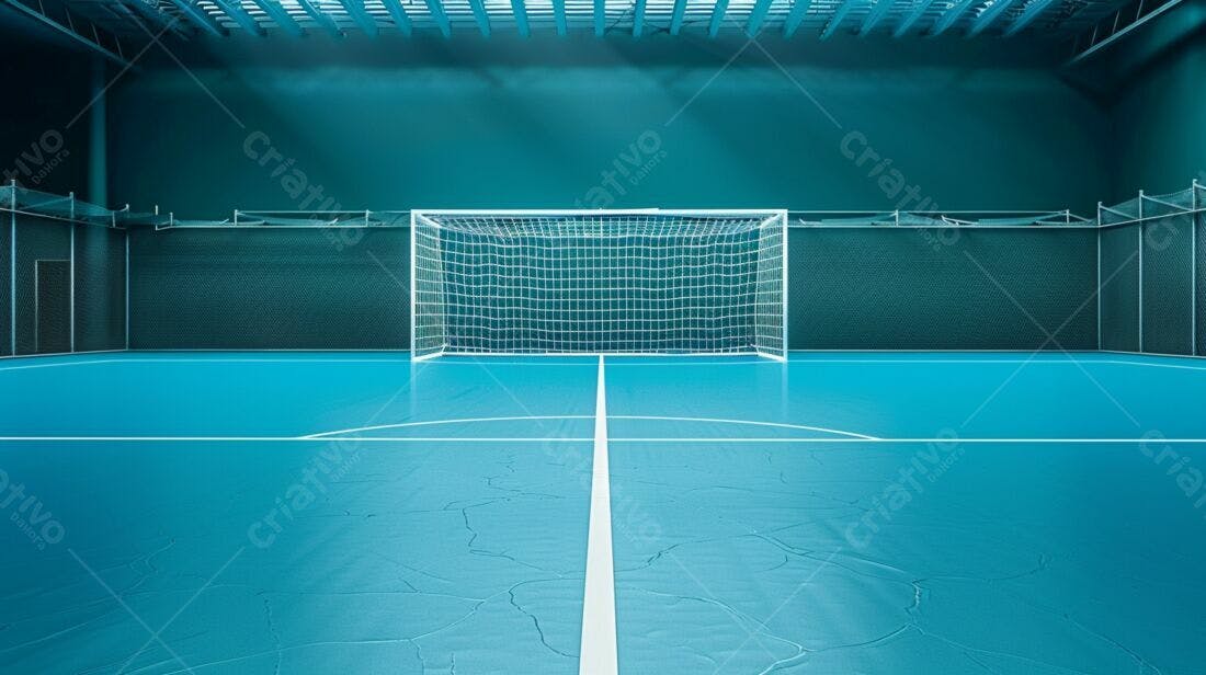 Gol de Futsal em Quadra Azul