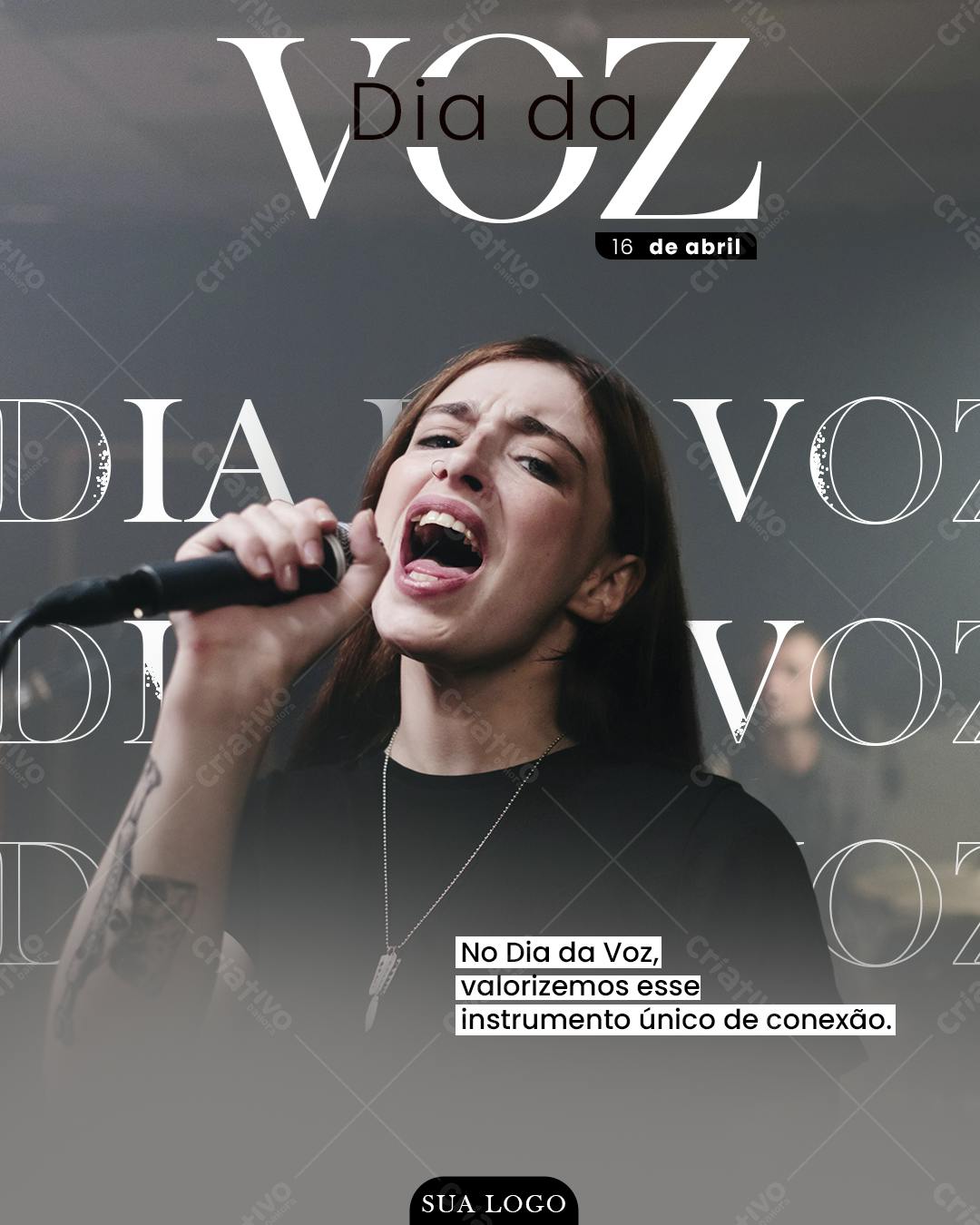 Flyer Dia da Voz PSD Editável