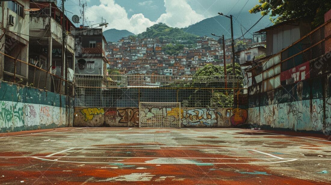 Campo de futebol favela Brasil