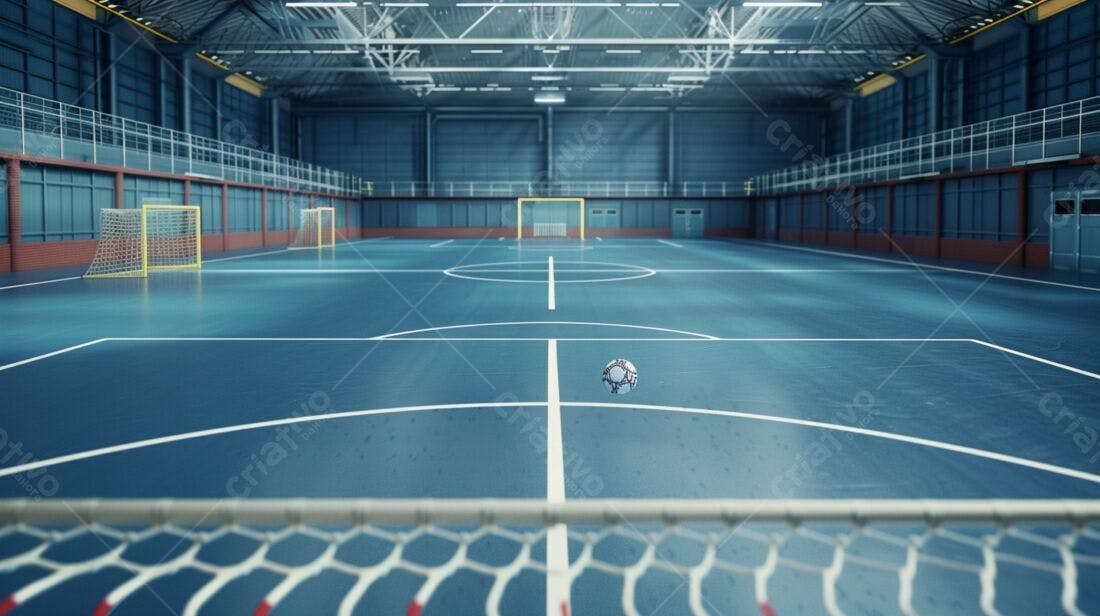 Quadra de Futsal Interior Bola de Futebol