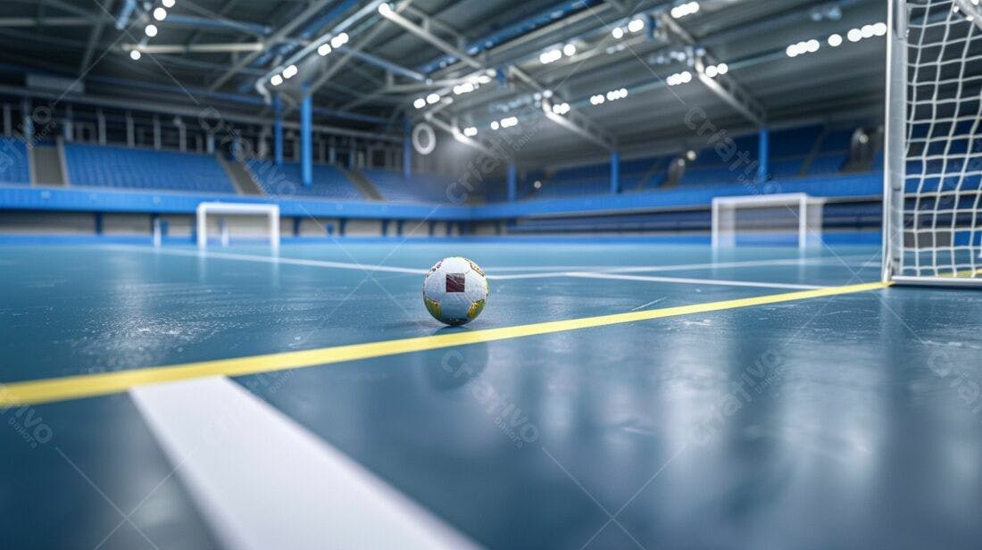 Bola de Futsal em quadra profissional