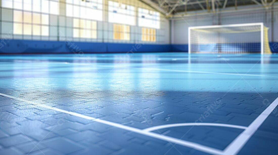 Quadra de Futsal Azul Gol Vazio