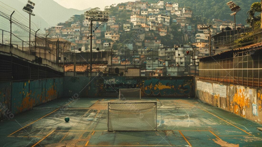 Campo de futebol favela Brasil
