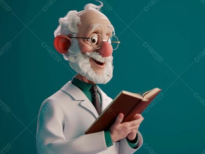 Médico Idoso Em Formato Cartoon 3D 6