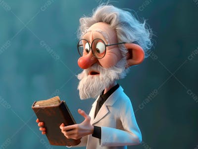 Médico Idoso Em Formato Cartoon 3D 15