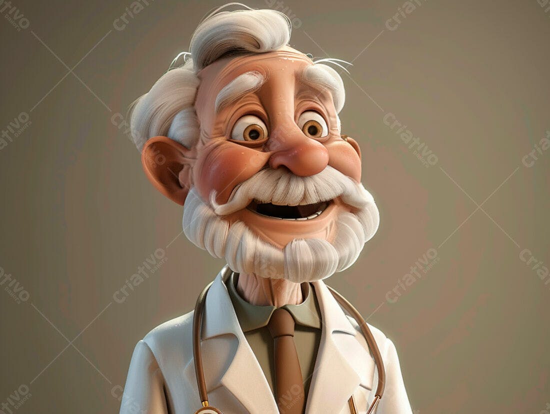 Médico animado sorridente de idade
