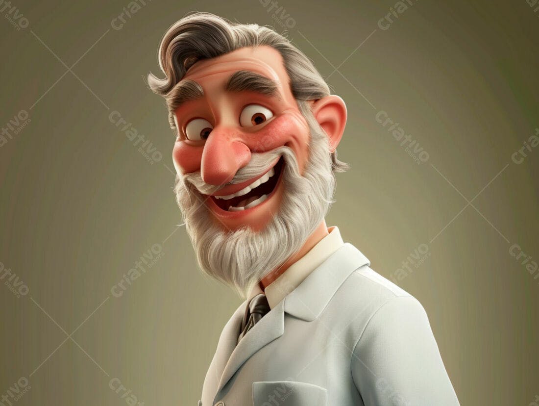 Médico Cartum Sorrindo Alegremente