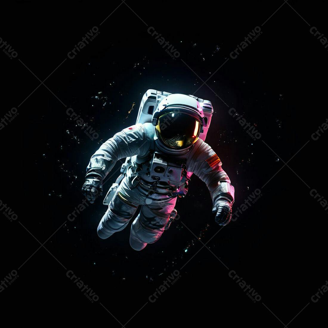 Astronauta flutuando no espaço
