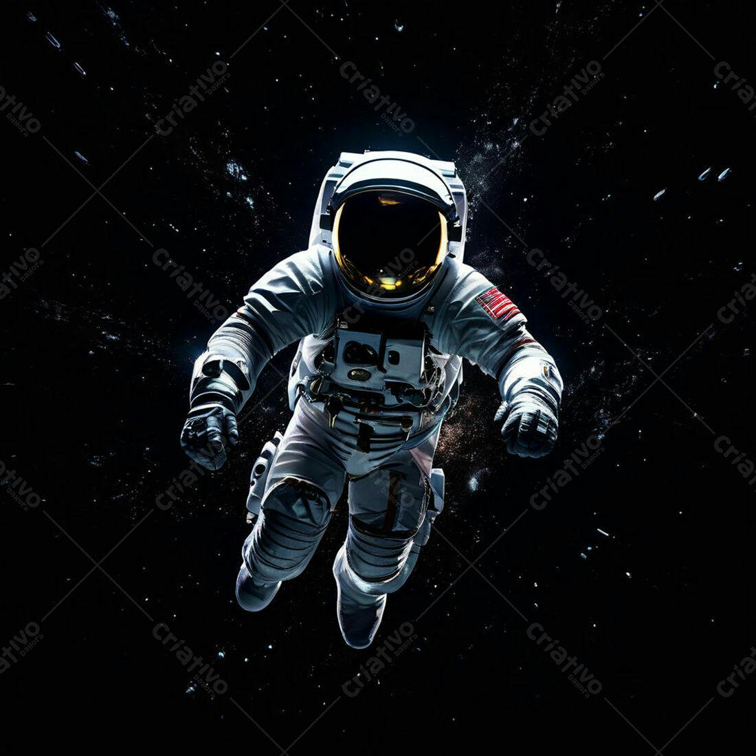 Astronauta flutuando no espaço sideral