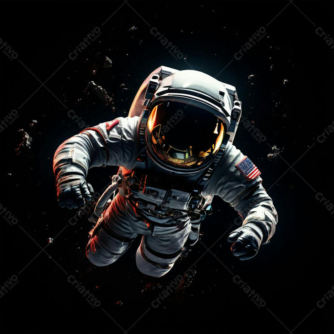 Astronauta flutuando no espaço