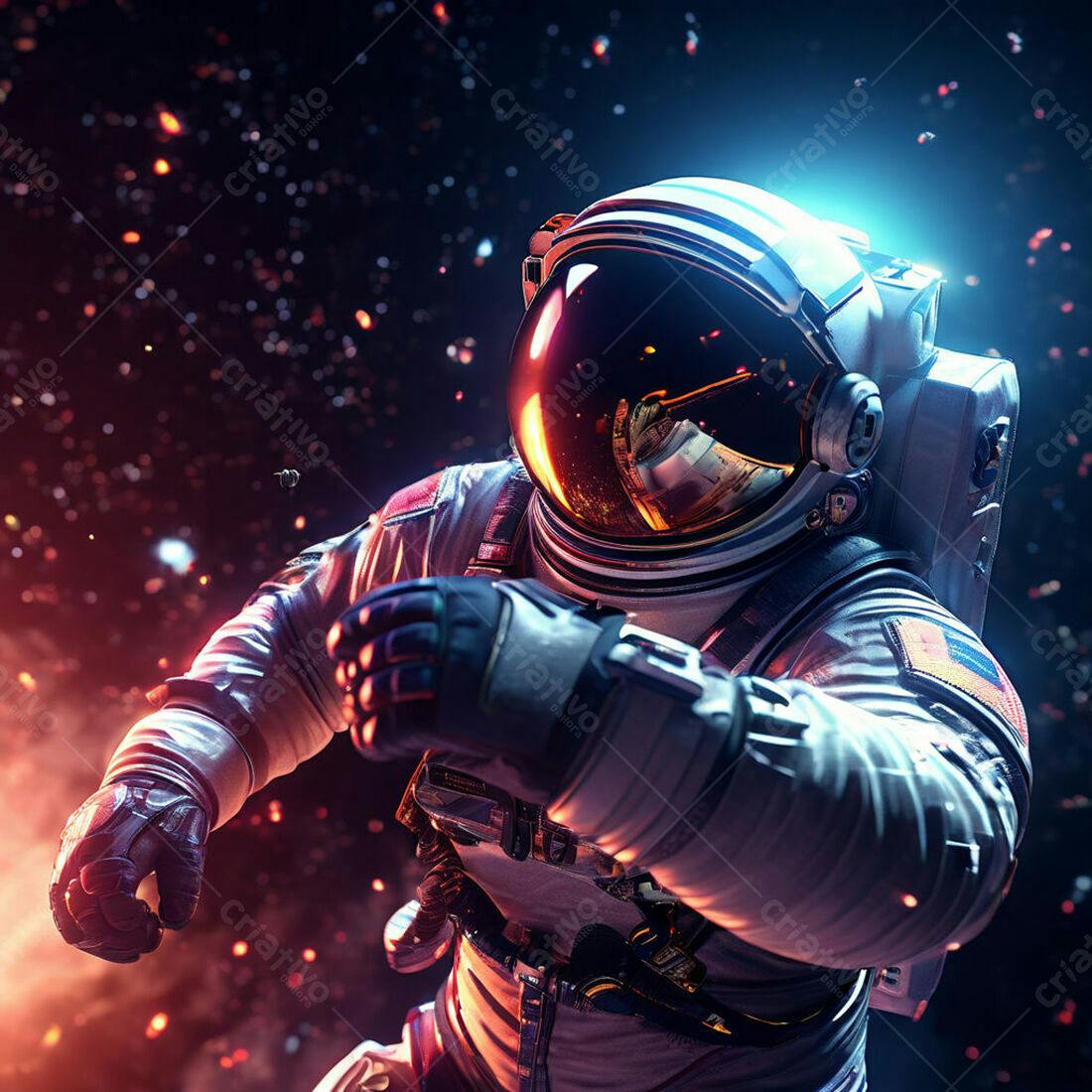 Astronauta em traje espacial no espaço