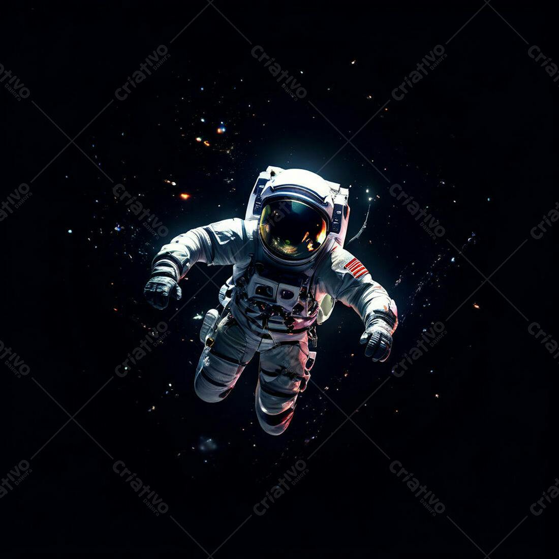 Astronauta flutuando no espaço sideral