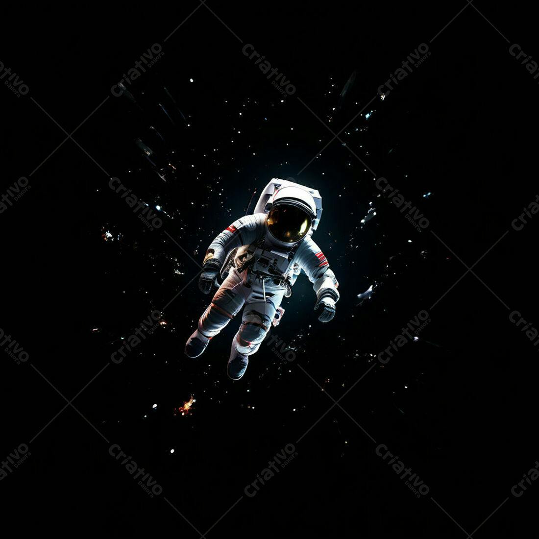 Astronauta flutuando no espaço
