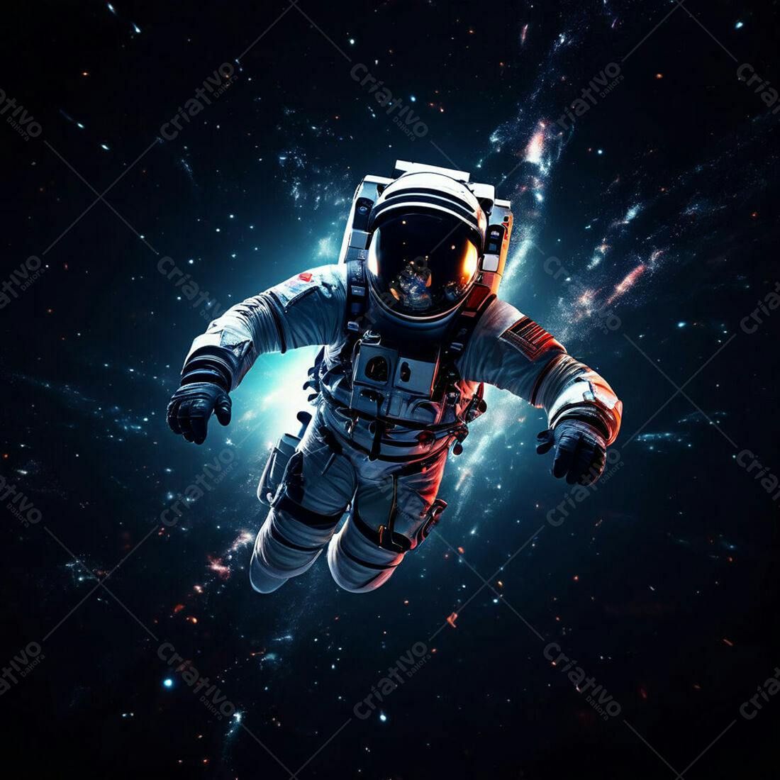Astronauta flutuando no espaço sideral