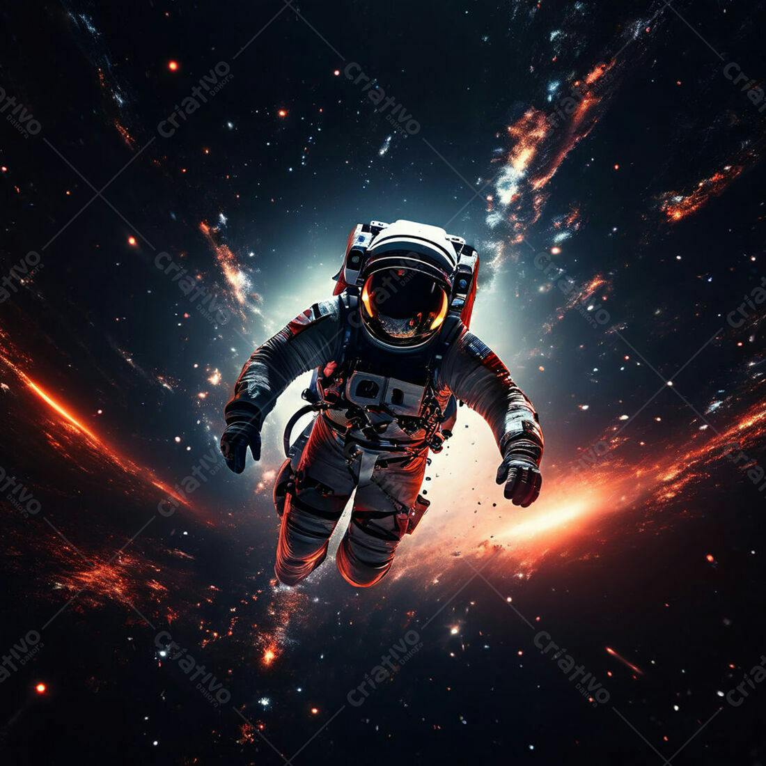 Astronauta flutuando no espaço cosmos