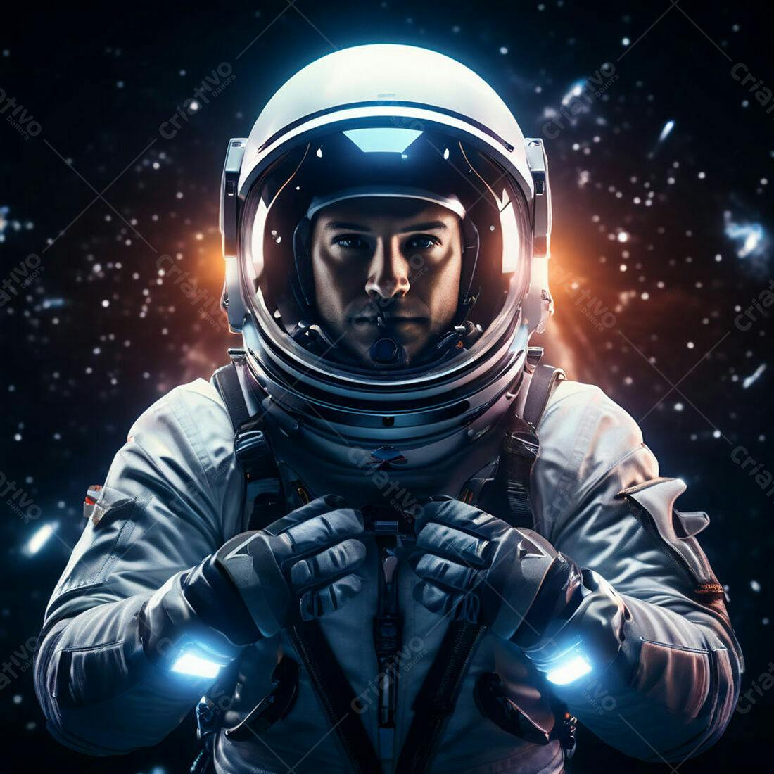 Astronauta em traje espacial no espaço