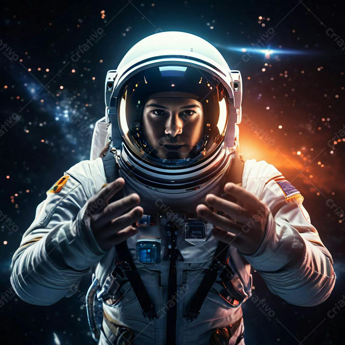 Astronauta no espaço profundo