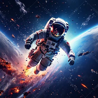 Astronauta 4k no espaço