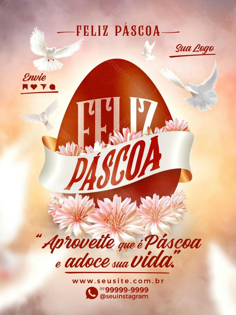 Social Mídia Flyer Feliz Páscoa