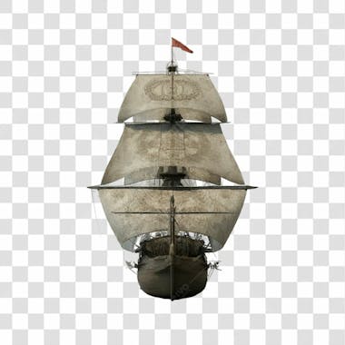 Barco a vela 3d png transparente