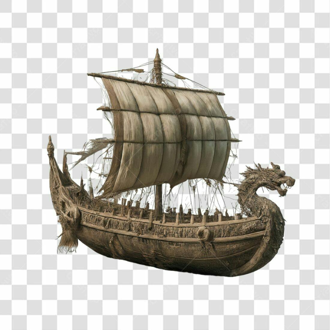 Icone Navio Viking PNG com fundo transparente