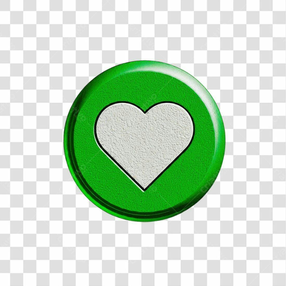 Ícone Coração Verde PNG com fundo transparente