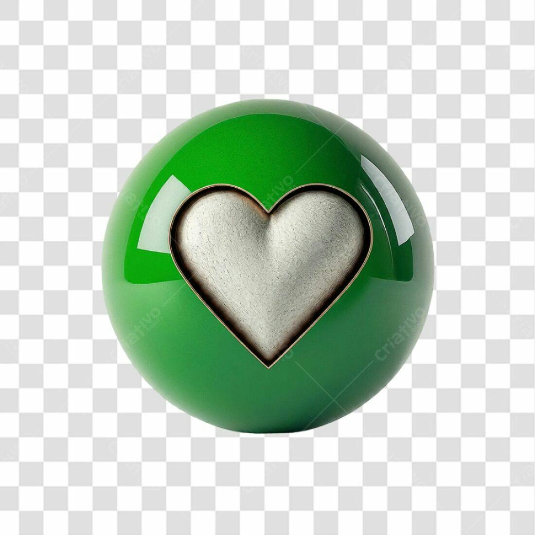 Ícone Dia dos Namorados Verde e Prata PNG com fundo transparente