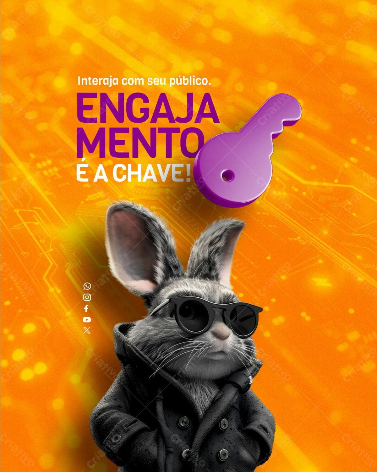 Flyer para Engajamento em Redes Sociais PSD Editável