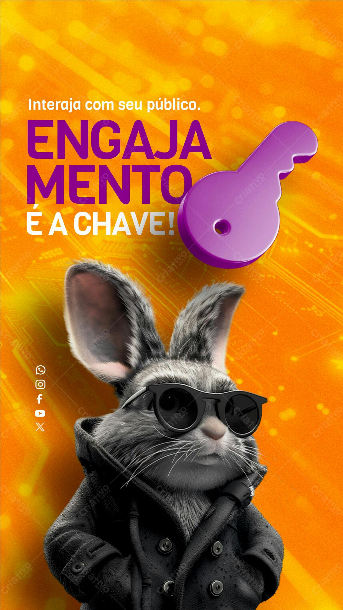 Flyer para Engajamento nas Redes Sociais PSD Editável