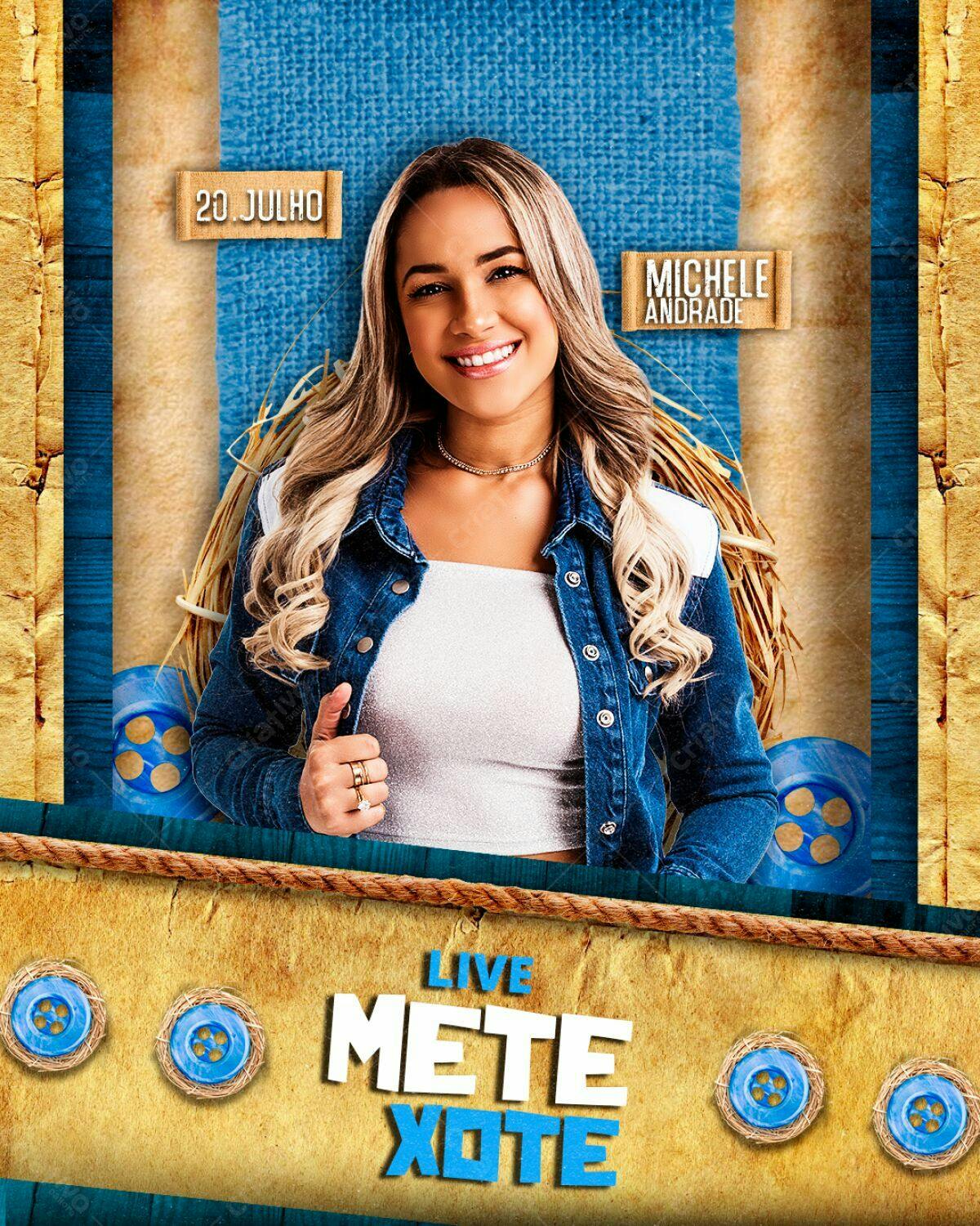 Flyer para Show Live Mete Xote Michele Andrade PSD Editável
