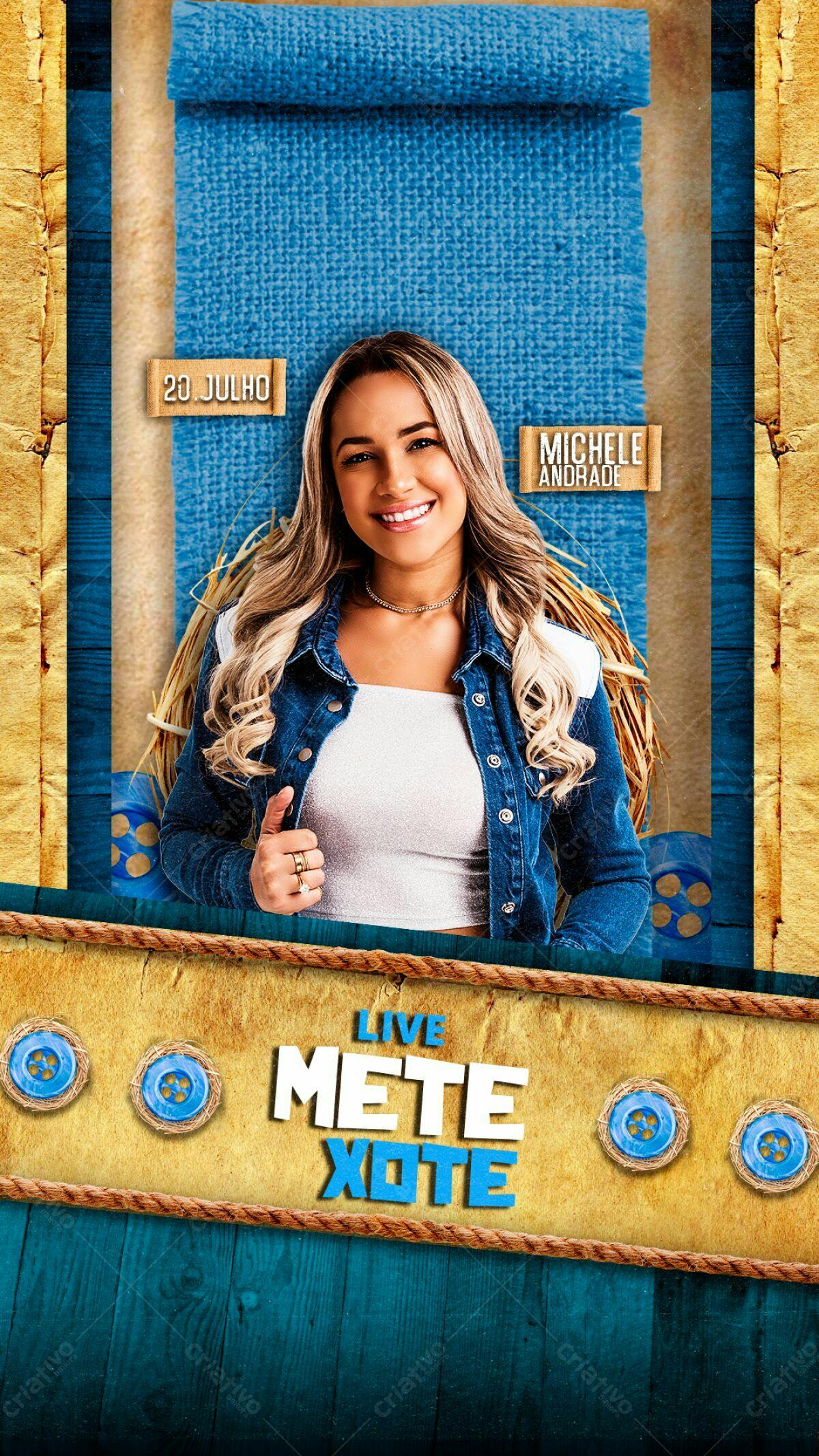 Flyer Show Michele Andrade "Mete Xote" PSD Editável