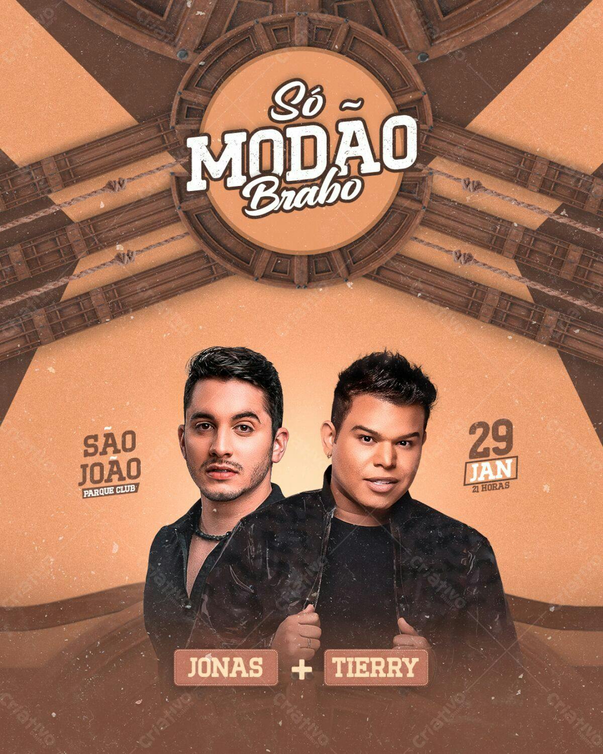 Flyer Festa Sertaneja Jonas e Tierry PSD Editável