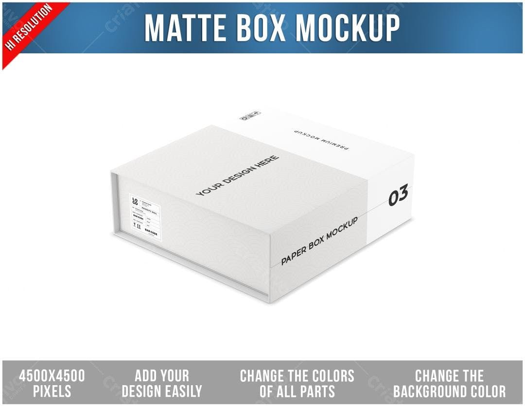 Mockup de Caixa de Papel Matte Minimalista