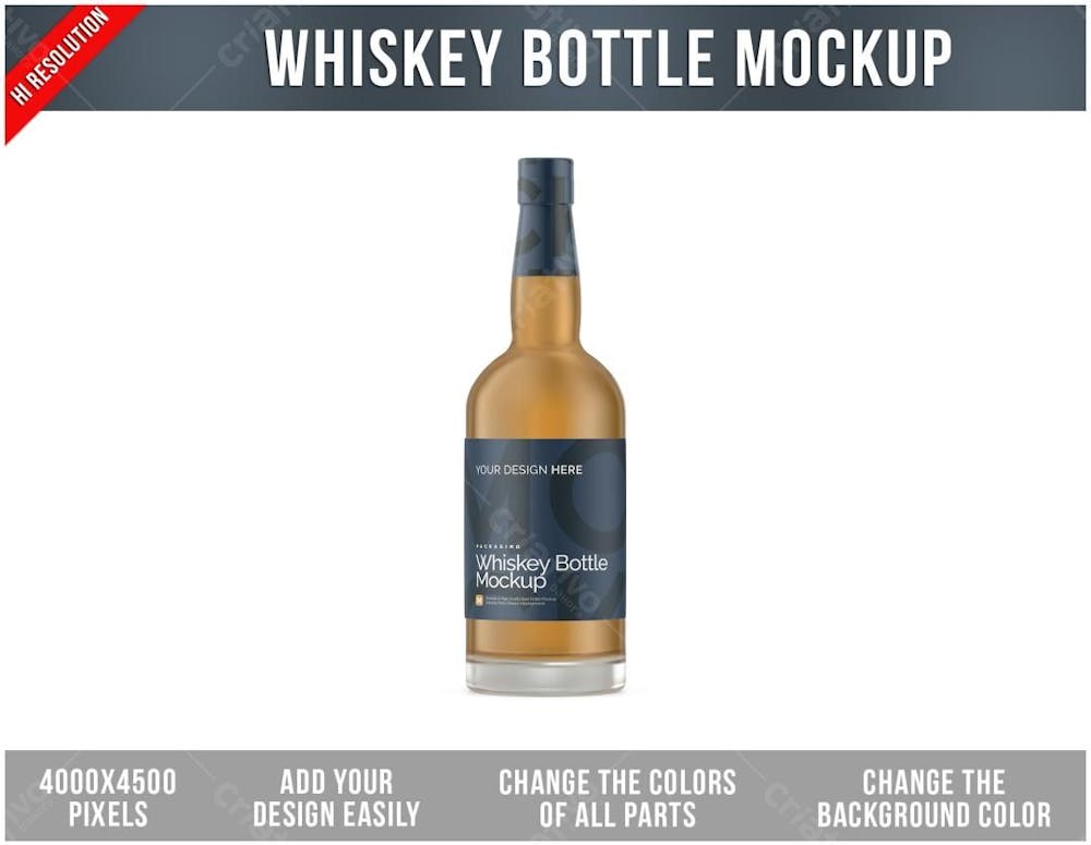 Garrafa De Whiskey Mockup