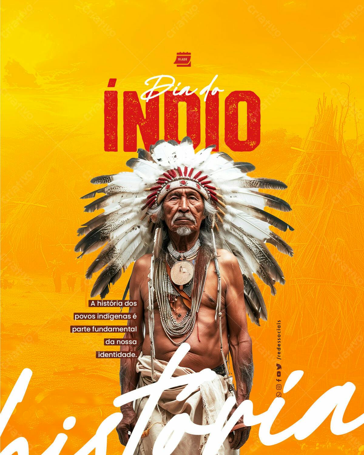 Flyer Dia do Índio PSD Editável