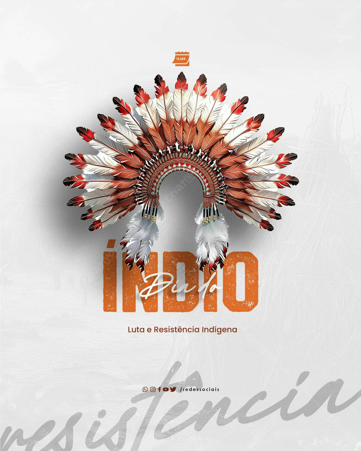 Arte Dia do Índio PSD Editável