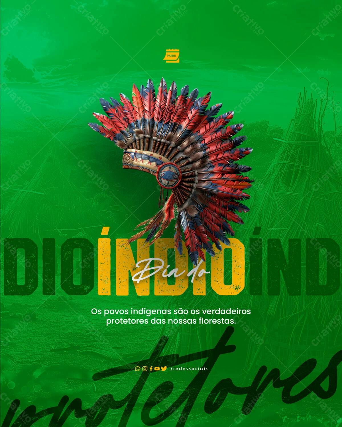Flyer Dia do Índio PSD Editável