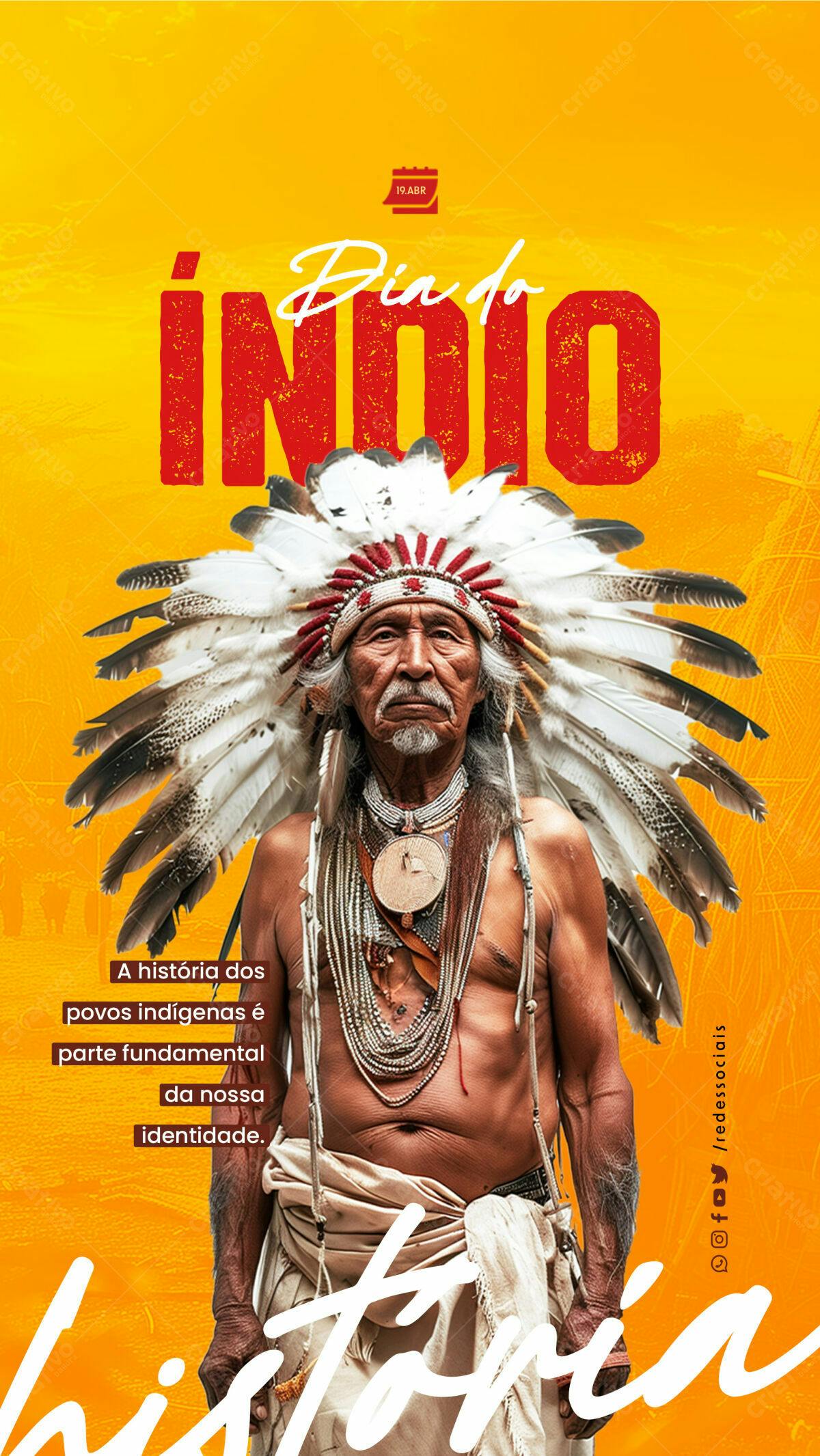 Flyer Dia do Índio PSD Editável