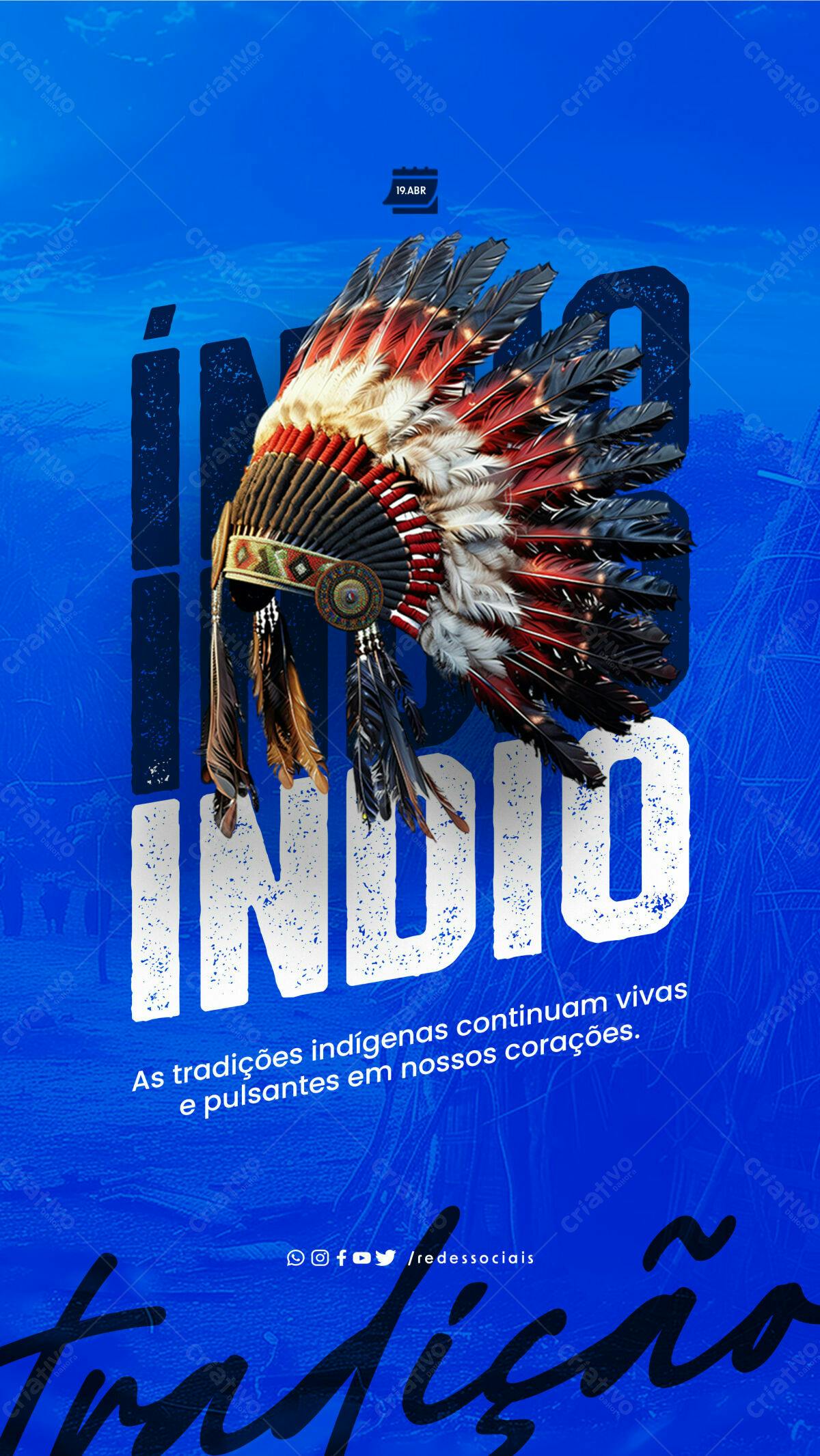 Flyer Dia do Índio PSD Editável