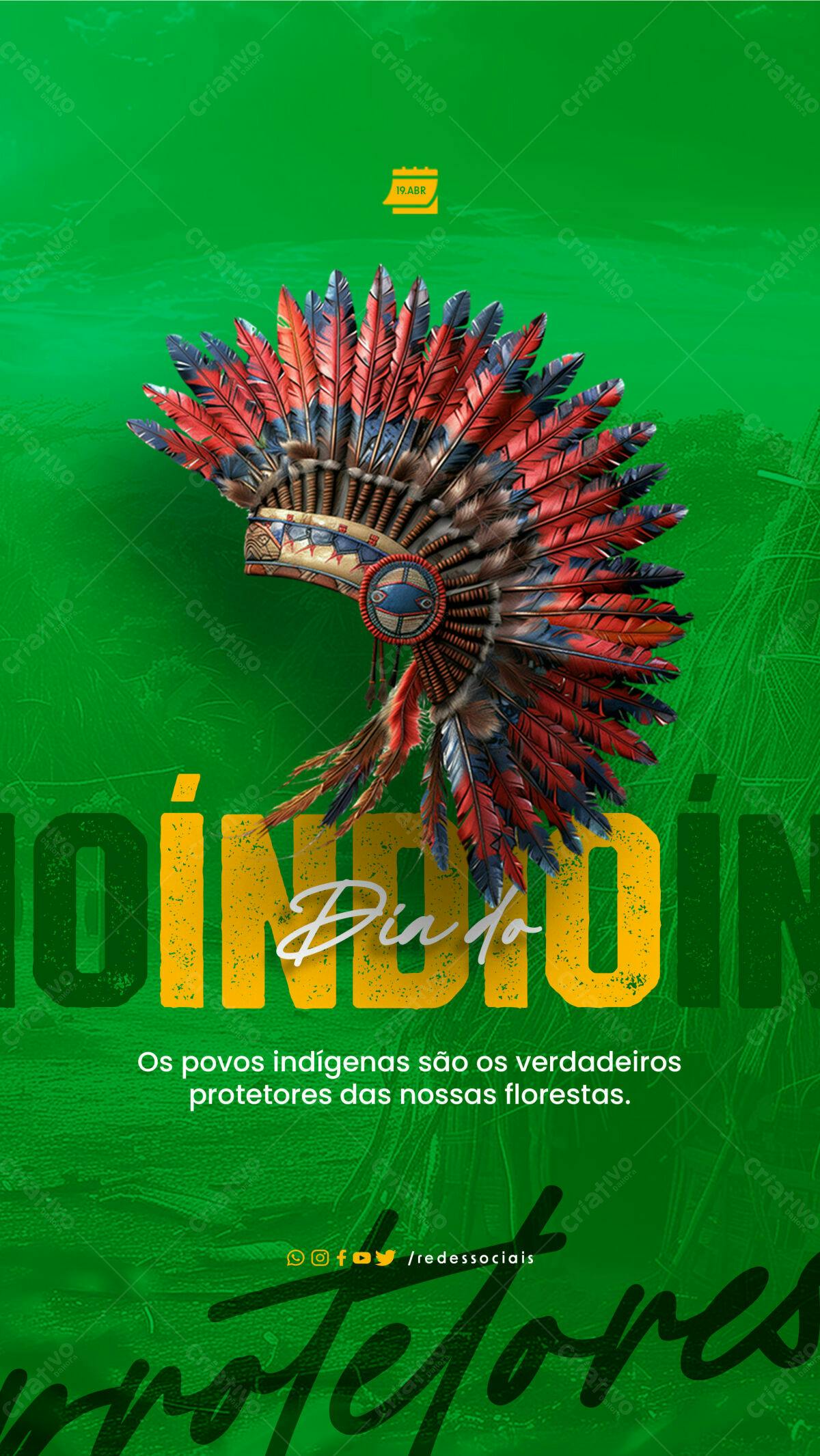Flyer Dia do Índio PSD Editável
