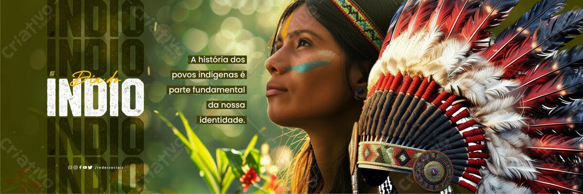Banner Dia do Índio PSD Editável