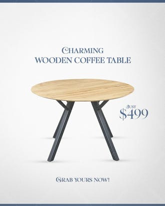 Charming wooden coffee table