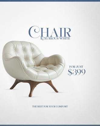 Chair luxurious white