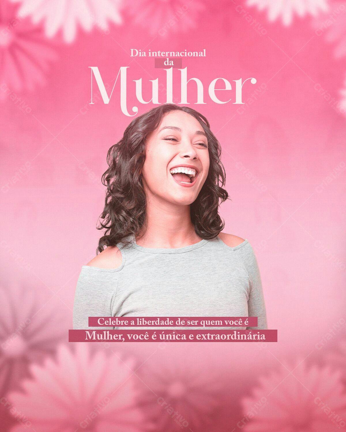 Post para Dia Internacional da Mulher PSD Editável