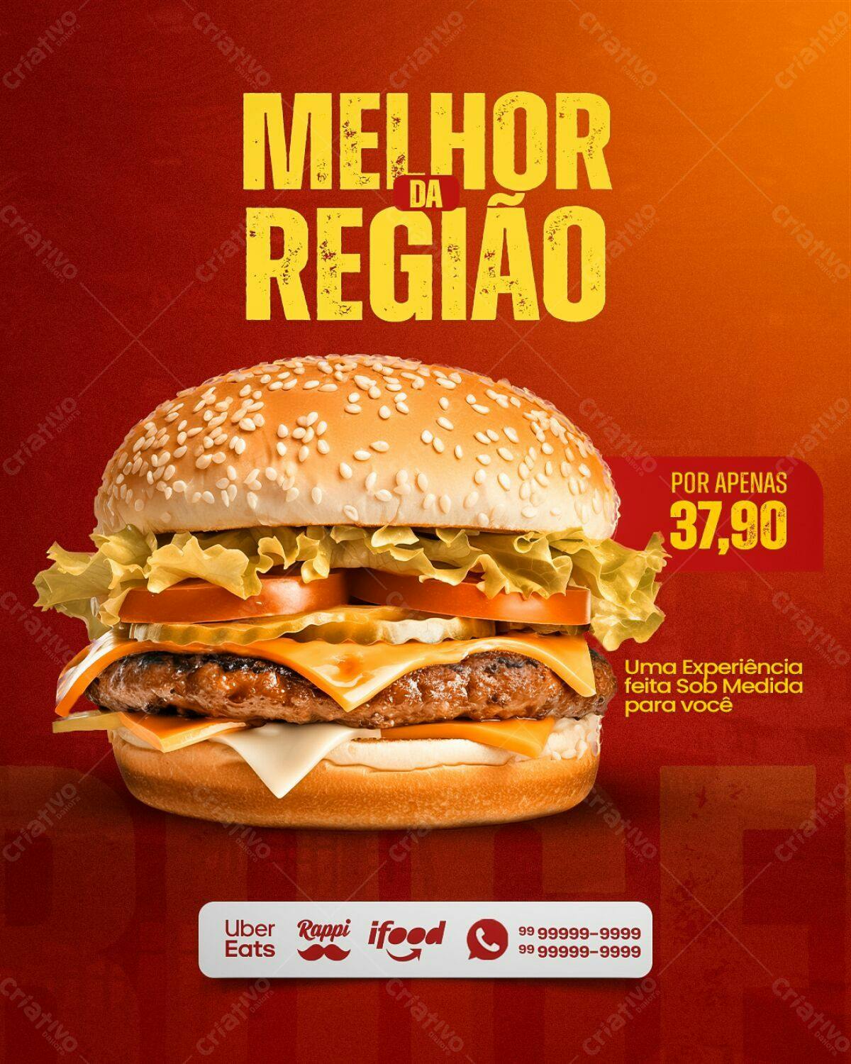 Flyer para Lanchonete Burger PSD Editável
