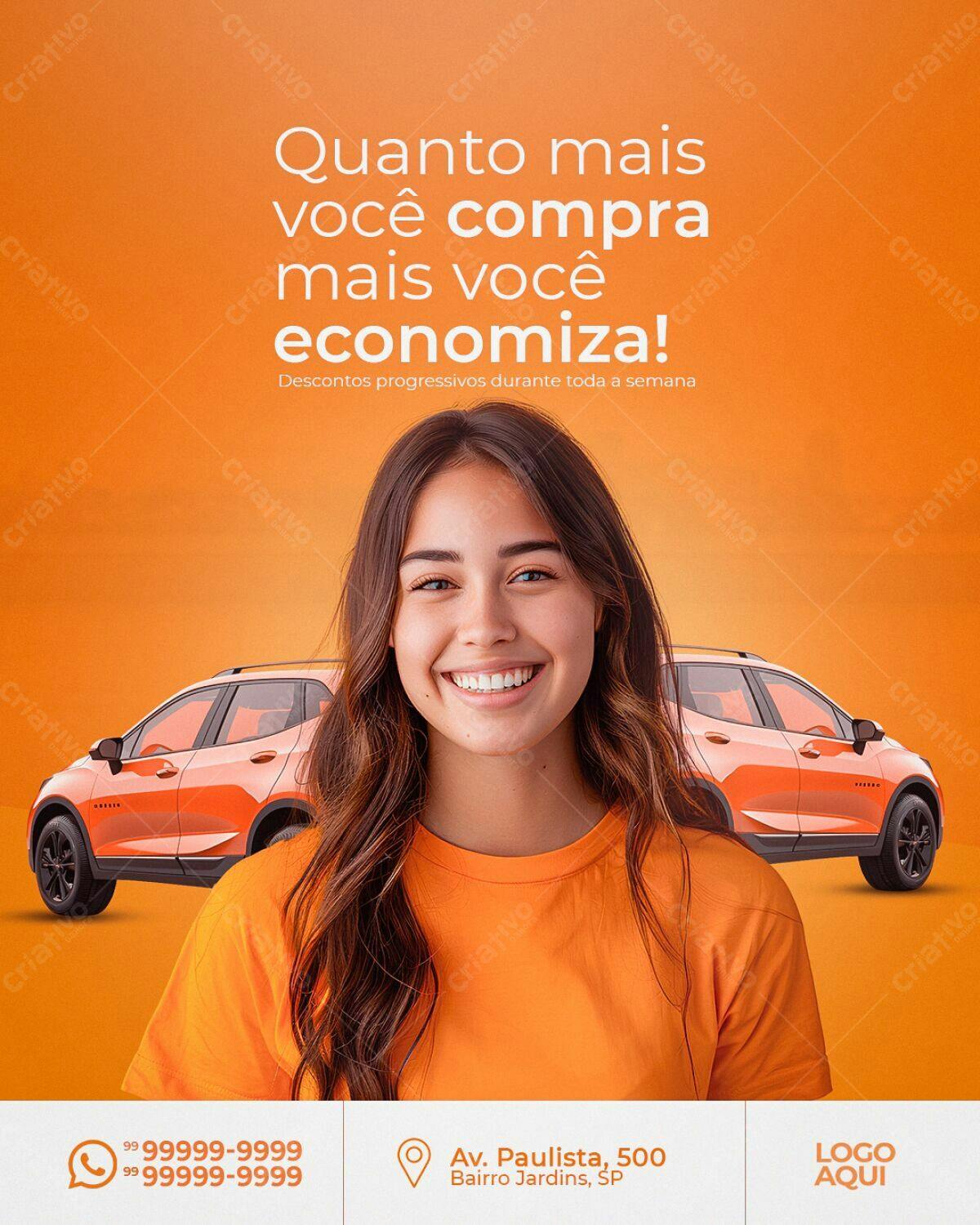 Postagem Redes Sociais Promoção Carro PSD Editável