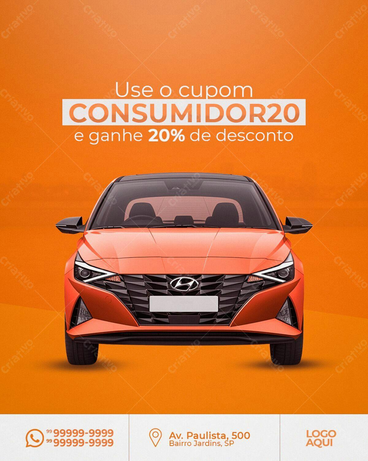 PSD para Anúncio de Carro com 20% de Desconto