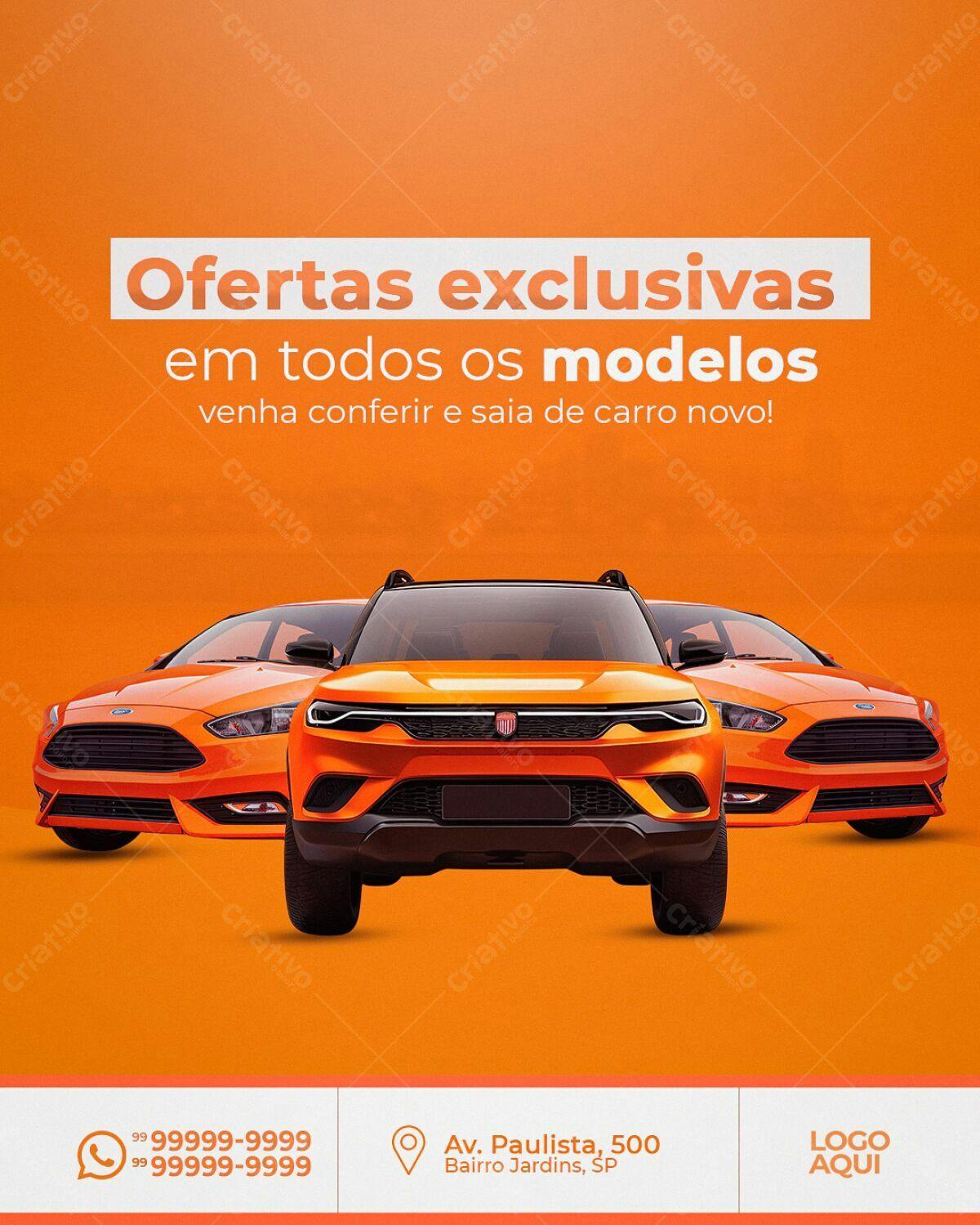 Postagem para Promoção de Carros PSD Editável